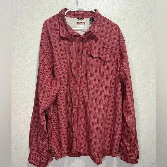 WRANGLER Gingham Button Down Vented Shirt Size 4X (A4) - Picture 1 of 8